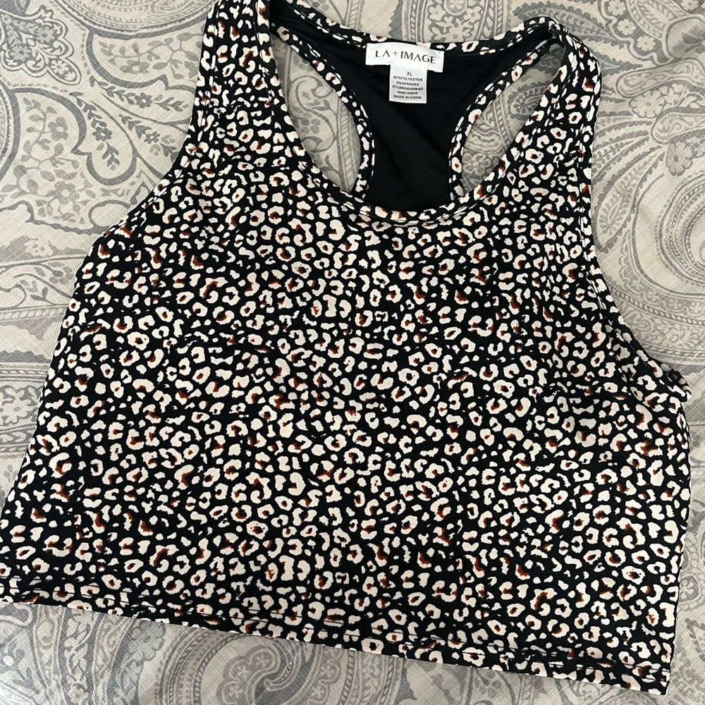 Leopard print sports bra/top
